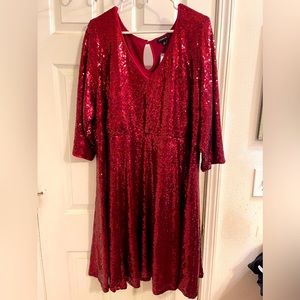 Torrid Red Sequin Dress Size 3